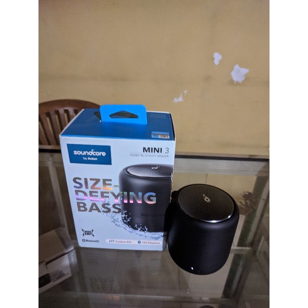 Anker SoundCore Mini 3 Speaker Bluetooth Hitam Kecil dan Tahan Air IPX7