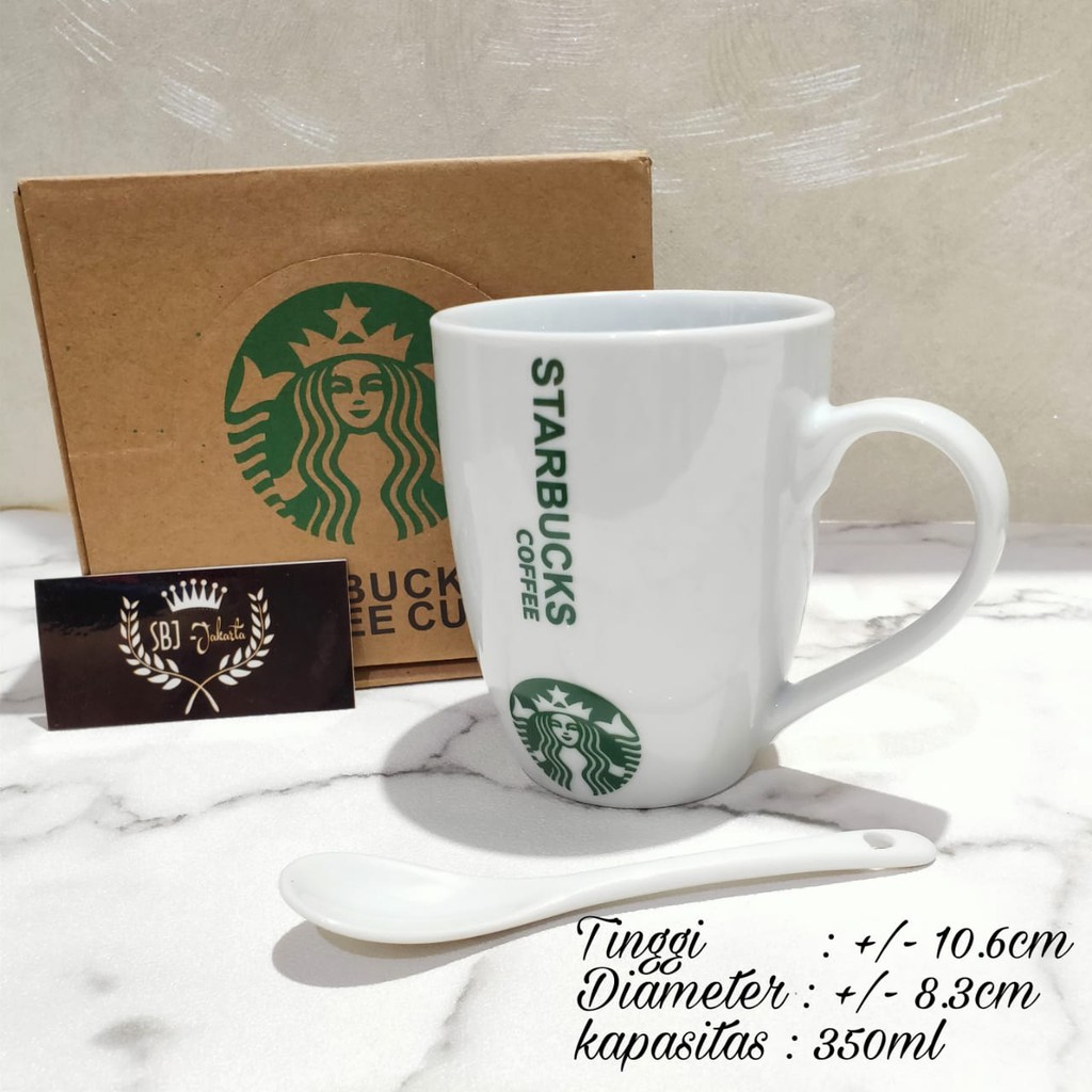 Cangkir Keramik Gift Set Ceramic Mug 350 ml dengan sendok