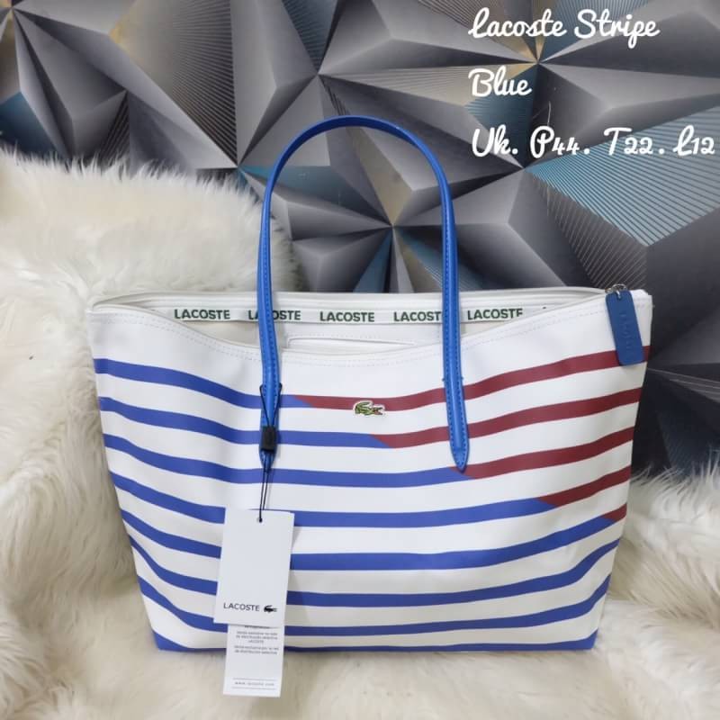 TAS LACOSTE TOTE STRIPE KECIL