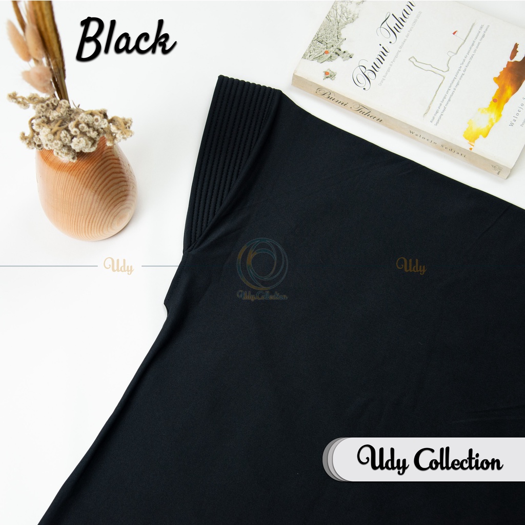 Bergo Hamidah Instan Spandek High Quality Pad M | Jilbab Sport Spandek Jersey-BLACK