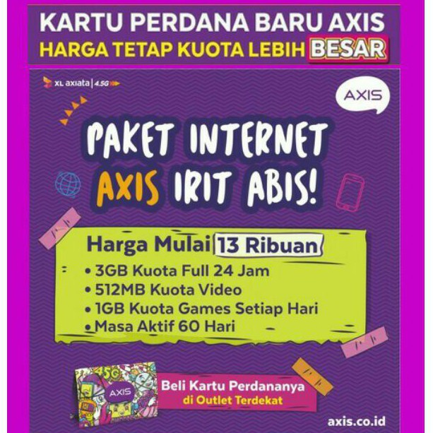 Kartu Perdana Internet AXIS Unlimited Games