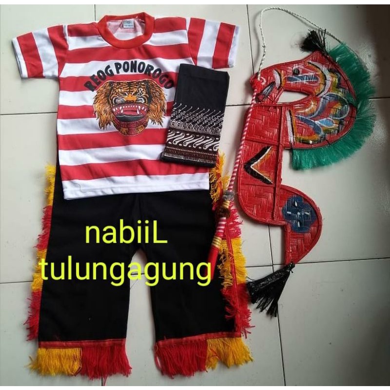 setelan kaos reog kuda lumping udeng cambuk