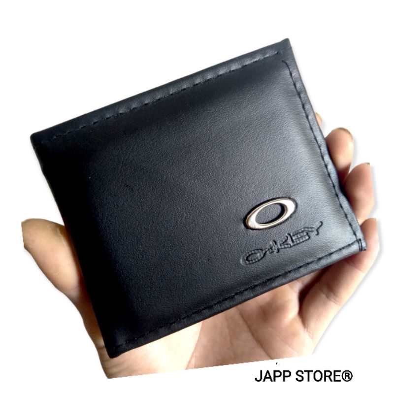 Dapat Box - Dompet Pria Lipat Hitam Pendek Branded Kulit Sintetis Murah / Dompet Cowok