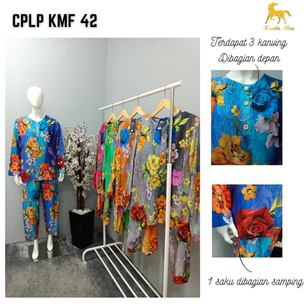 AS Setelan Lengan Panjang Batik Kudamas CPLP LD 114cm - 116cm