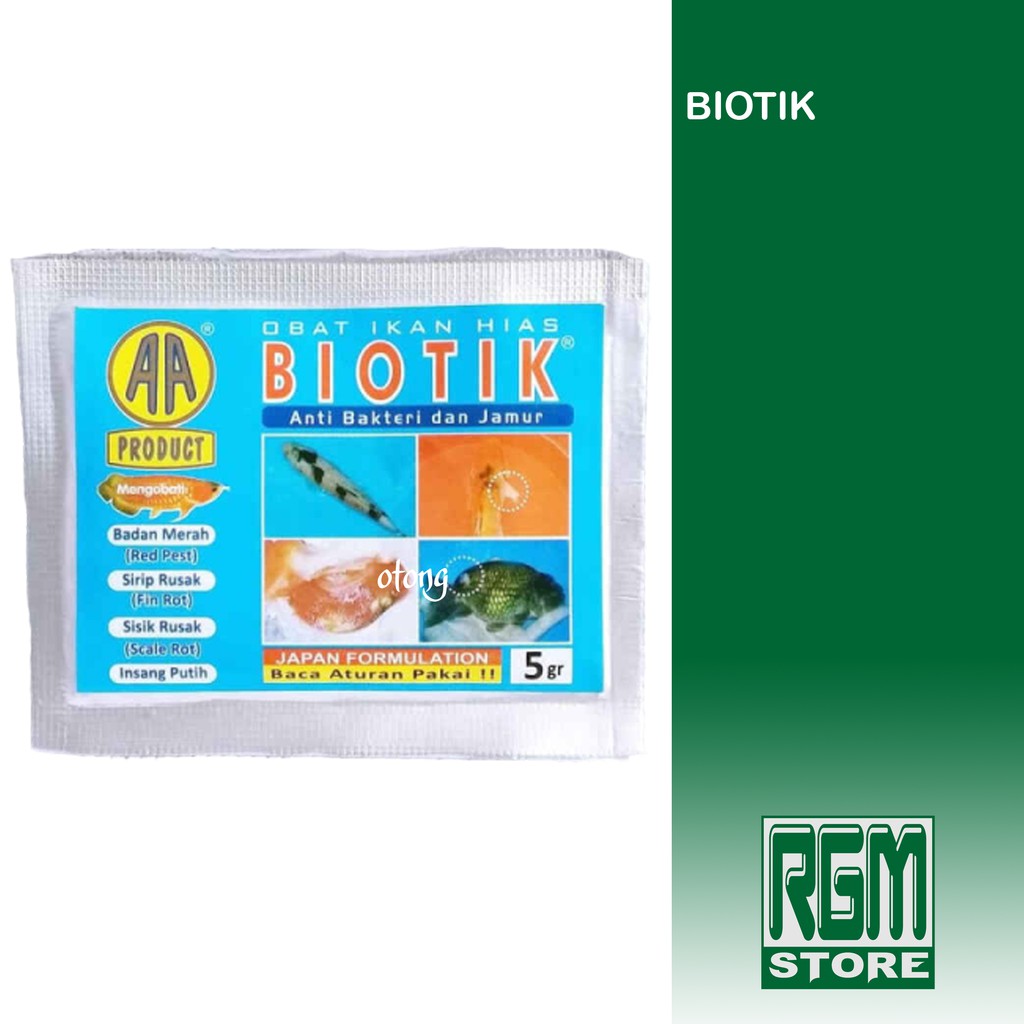 Biotik Obat Anti Bakteri dan Jamur Ikan Hias Aquarium Koi 5gr murah