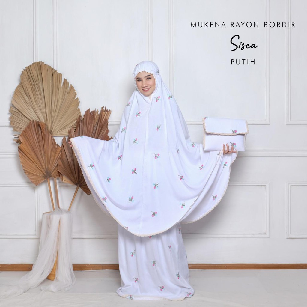 PUSAT MUKENA TASIK - MUKENA DEWASA RAYON BORDIR SISCA