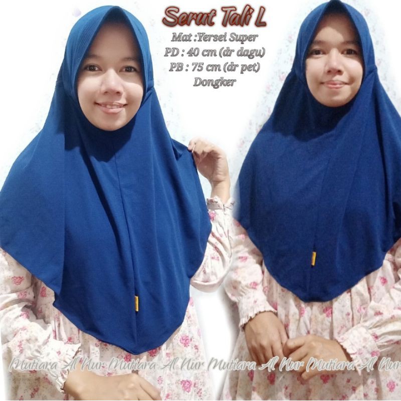 BERGO SERUT TALI L /KERUDUNG INSTAN TALI SIZE L/ SERUT TALI / SERUT JOKOWI