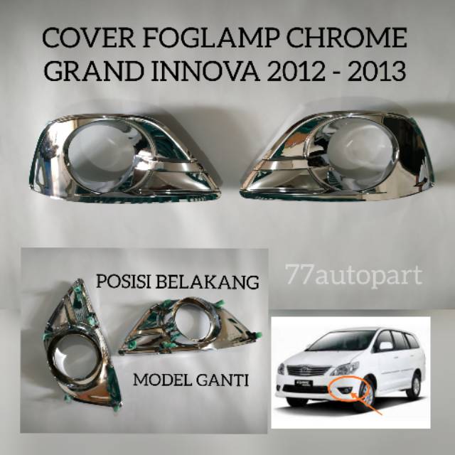 Cover foglamp grand innova 2012 2013 chrome