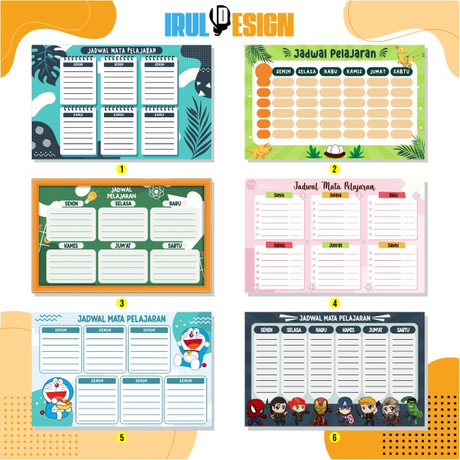 

Stiker Jadwal Mata Pelajaran Sekolah / School Timetable Unik, Lucu, Ukuran F4 / Folio Bisa di tempel di dinding