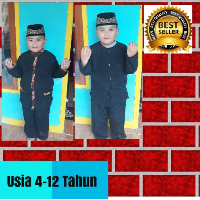 Baju pangsi anak motif batik dan polos untuk anak TK dan SD..USIA 4-12 TAHUN