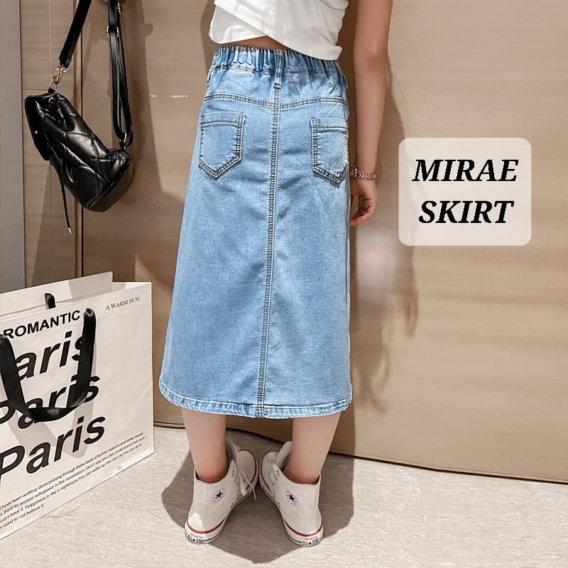 BAJUKIDDIE MIRAE SKIRT ROK JEANS JINS DENIM ANAK REMAJA PEREMPUAN KOREA IMPORT FASHION CASUAL CEWEK