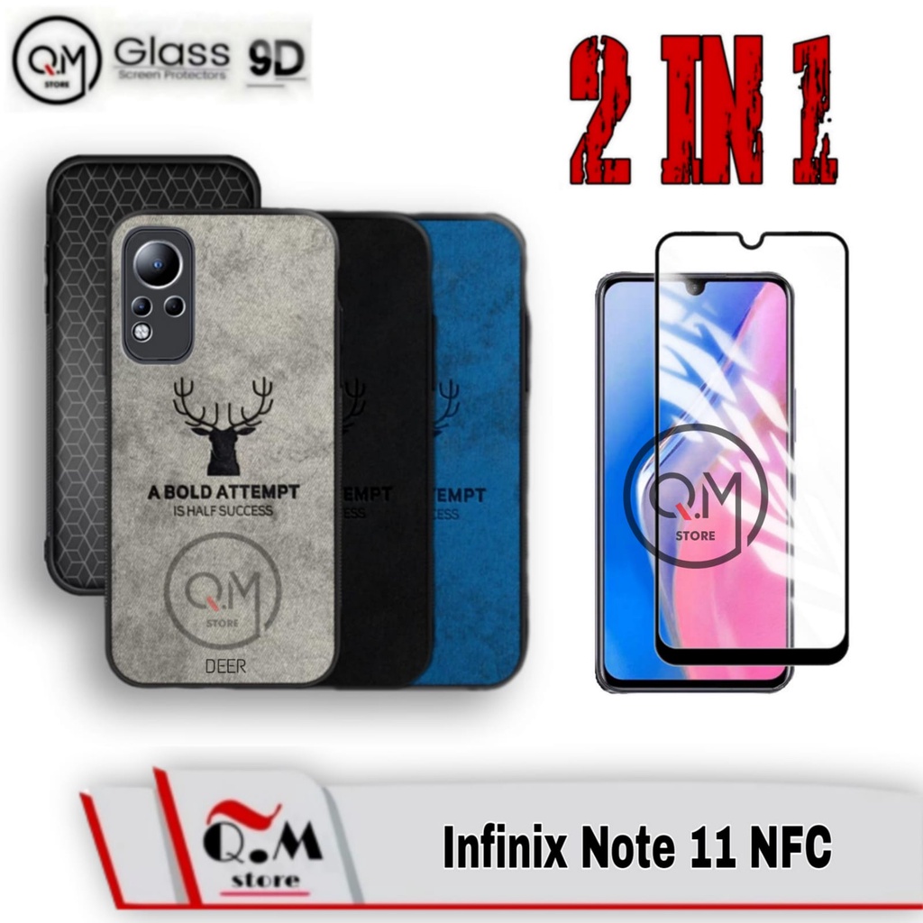 PAKET 2 IN1 Case Infinix Note 11 NFC /  Infinix Note 10 / 10 Pro / Infinix Note 10 Pro NFC / Infinix Note 8  Softcase DEER TPU