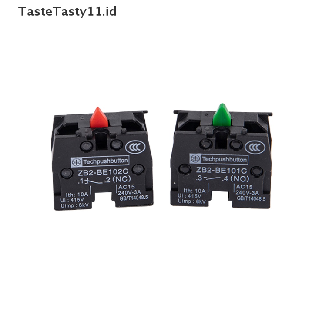 Tastetasty 2pcs Saklar Tombol Tekan XB2 ZB2-BE102C ZB2-BE101C