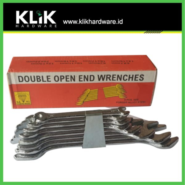 Diamond Kunci Pas Set 8 Pcs Ukuran 6 - 22 mm - Double Open End Spanner