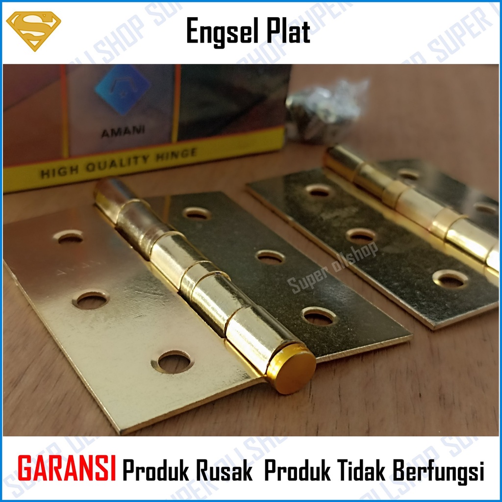 Engsel pintu plat 3 inch GP / Engsel jendela / Engsel pintu / Engsel jendela plat 3 inch Putih / Engsel Pintu Rumah 3 baut