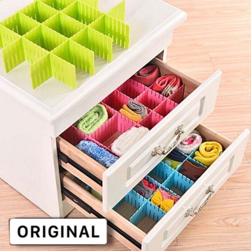 PENYEKAT LACI LEMARI RAK ORGANIZER DIY SERBAGUNA isi 4 PCS