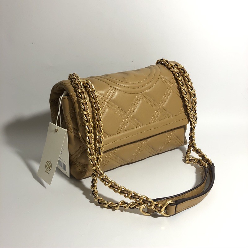 TORY BURCH SOFT FLEMING CONVERTIBLE SHOULDER BAG SMALL - TIRAMISU