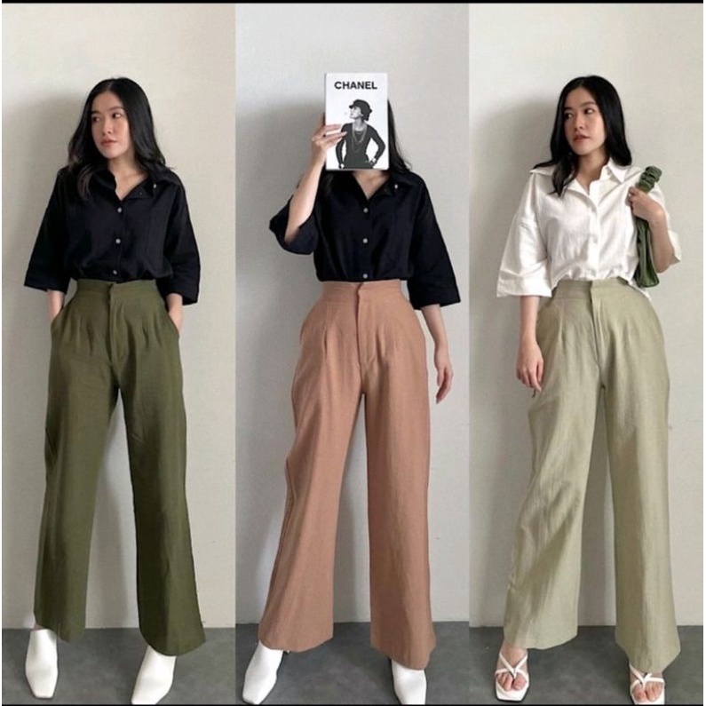 YUKA KULOT LINEN / KULOT LINEN JUMBO / CELANA KULOT BAHAN / CELANA KULOT JUMBO