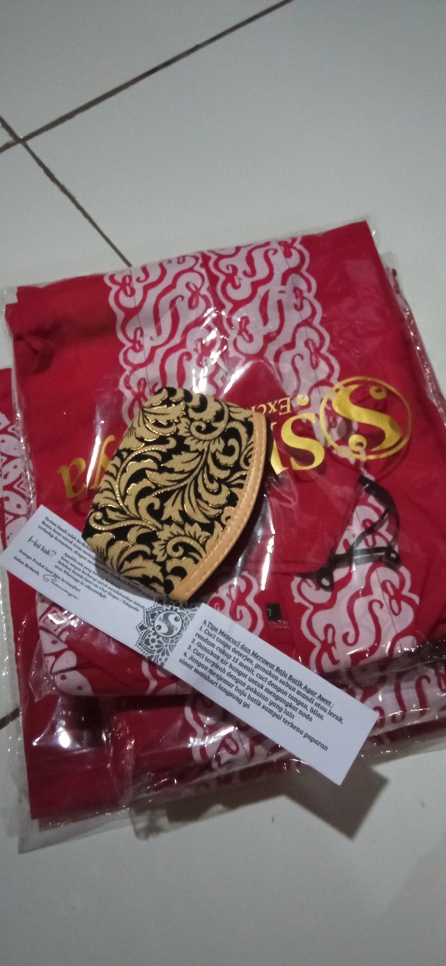 Shanaya Batik Tunik Cap Koin Zipper Depan  Ready Free Masker S M L Xl Xxl