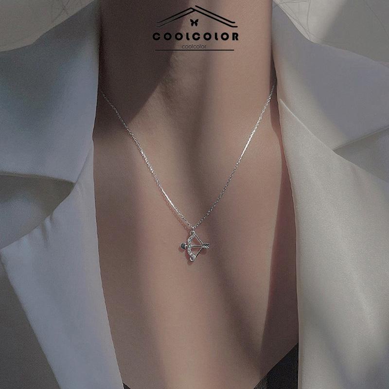 COD❤️Kalung Eros Cupid's Arrow Flash Berlian Klavikula Rantai Liontin Temperamen Cahaya Mewah Busur Panah Anti Karat Dan Anti Luntur Kalung 2022 Terbaru Hadiah Ulang
