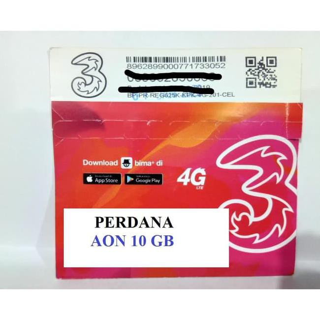 Kartu Perdana Three Aon 10Gb /Tri Aon 10 Giga Kode 562