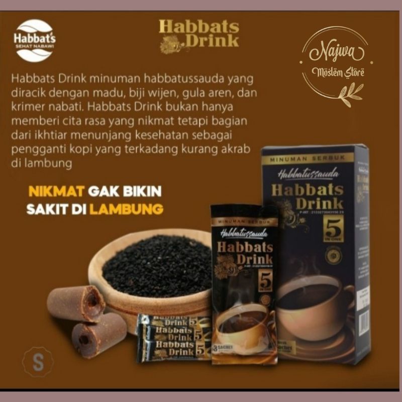 

Habbats Drink 5 in 1 Minuman Serbuk Habbatussauda Berkhasiat Isi 10 Sachet