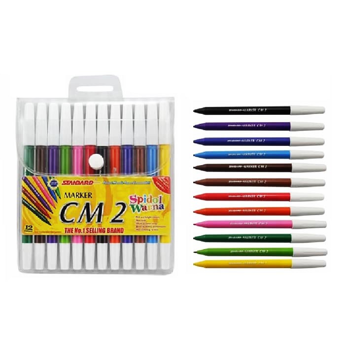 Spidol 12 Warna Standard CM12 ( Spidol Isi 12 pcs Warna Warni )