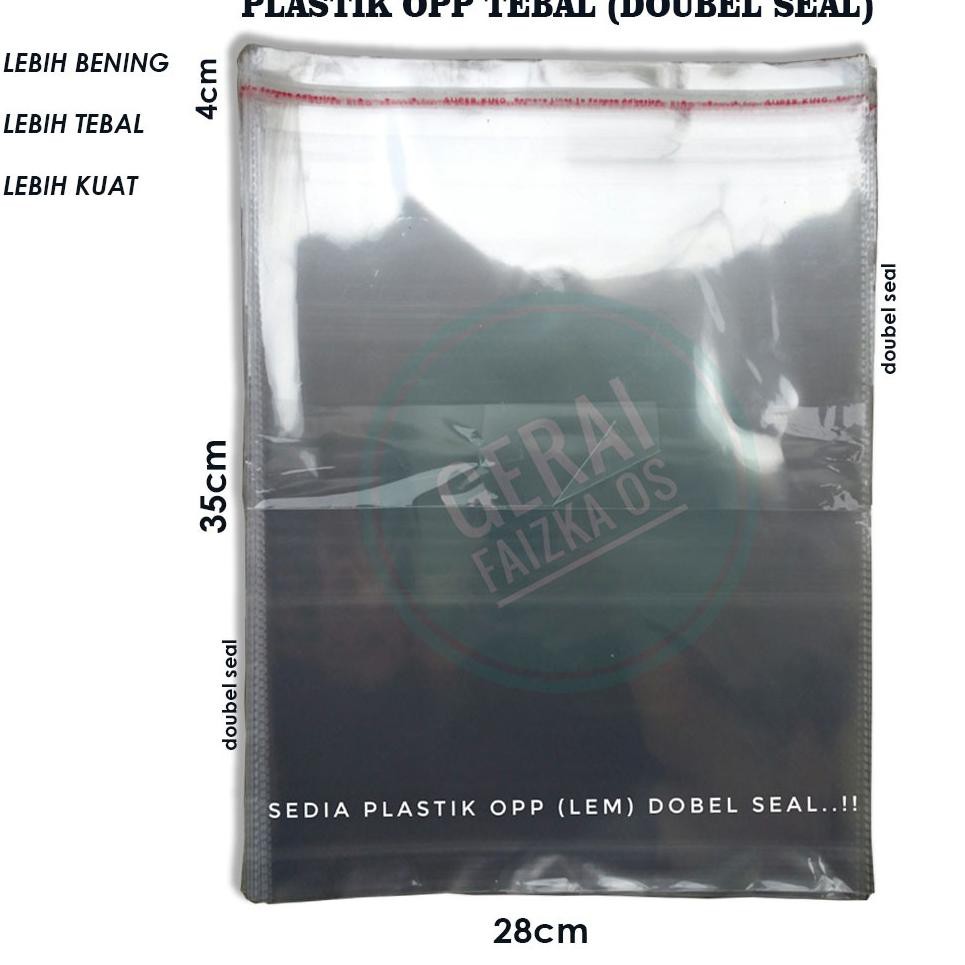 

PLASTIK OPP TEBAL DOUBLE SEAL (SEAL/LEM) 28x35| 40 MICRON (ART. Z917)
