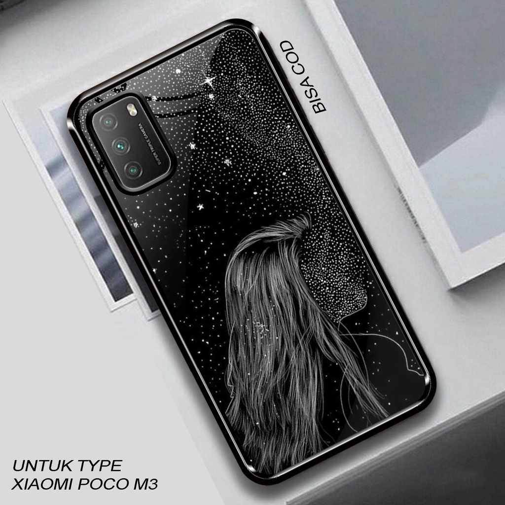 Case Poco M3 - Hardcase Glossy Poco M3 - Silikon Poco M3 - Casing Motif ( Coupel Black ) - Fashion C