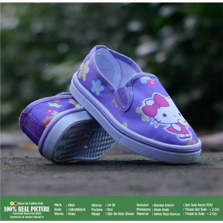 SEPATU ANAK CEWEK MOTIF HELLO KITTY 108 UKURAN 24-29