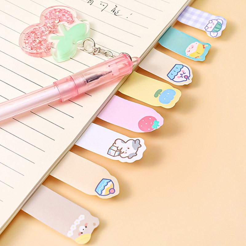 120 Sheets Cartoon Sticky Note Cute Tearable Label Sticker Student Index Sticky Paper