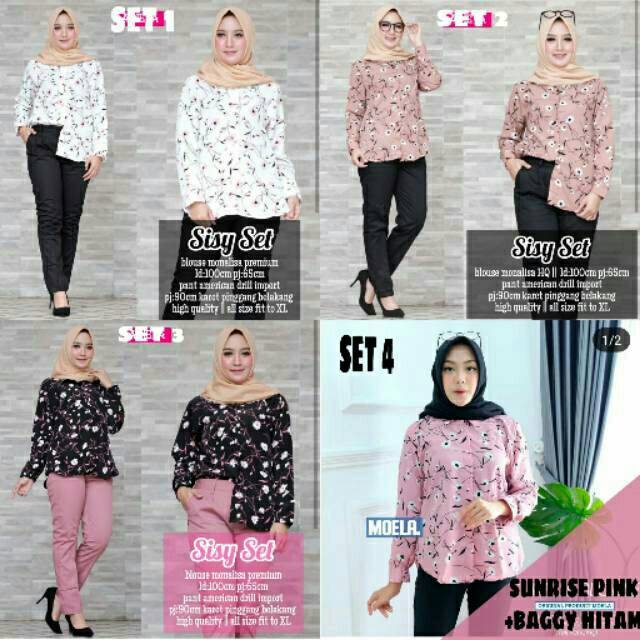 Setelan kemeja monalisa// baju monalisa //