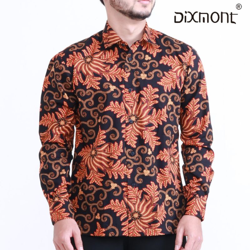 Dixmont Kemeja Pria Batik Panjang Hem BL04121