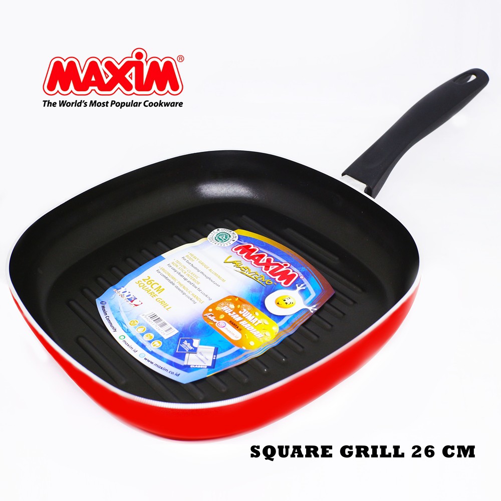 Maxim Wajan Valentino Square Grill 26 cm - Penggorengan Anti Lengket