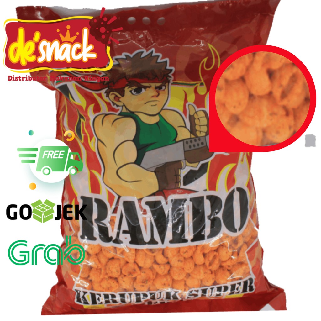 

Snack/Cemilan/Makanan Ringan/Kerupuk Super Pedas Merek Rambo Kiloan