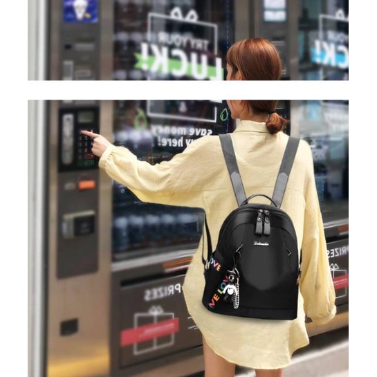 &quot;aurabagss&quot; - Tas Wanita Tas Ransel Wanita &quot;MAMOOKU SHINABU&quot; Style Korea / Ransel Fashion / Ransel Batam / Ransel Wanita Love-Love Multifungsi Terbaru Tahan Air ......Free Gantungan Tas