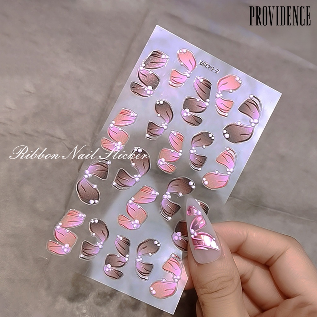 Providence Engraved Nail Ribbon Sticker Long Lasting High Adhesion Manicure DIY Embossed Nail 5D Ribbon Decals for Manicure