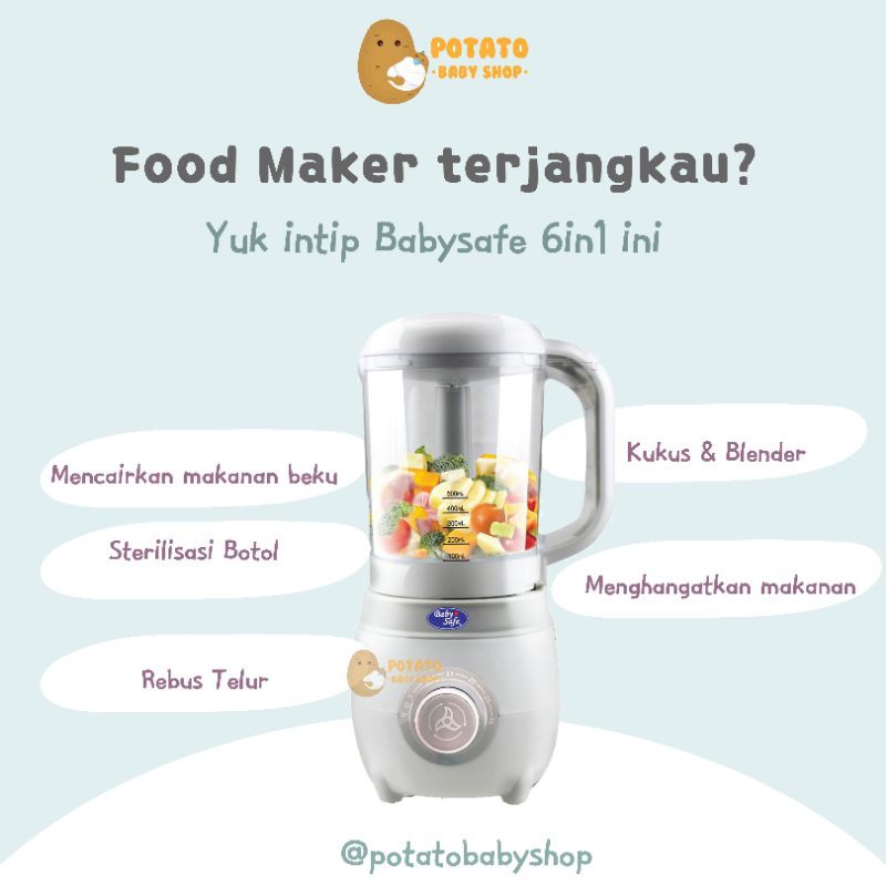 Babysafe 6in1 Food Maker - Kukus &amp; Blender