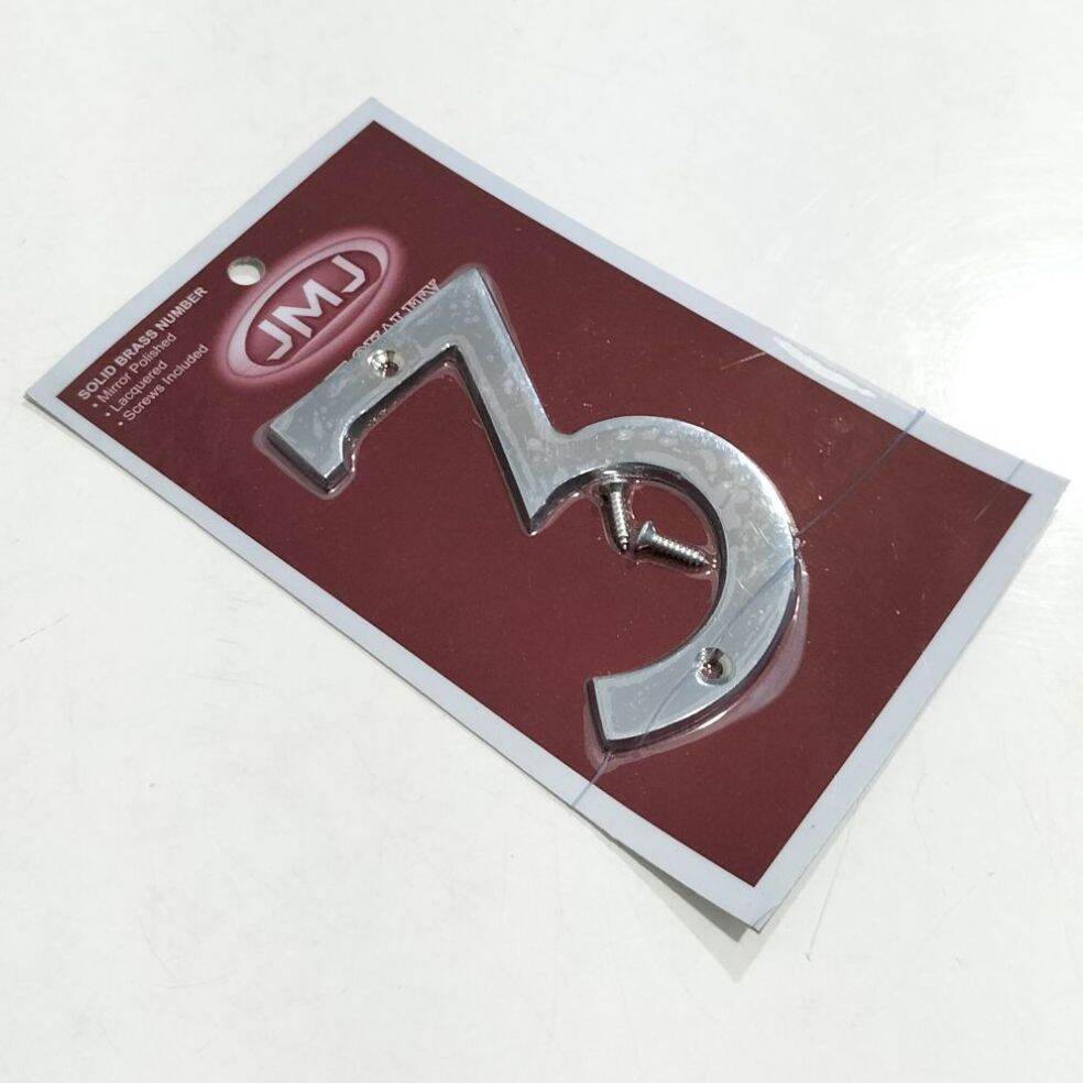 Angka Plat rumah Chrome Nomor 3 (Tiga) alamat rumah (B242)
