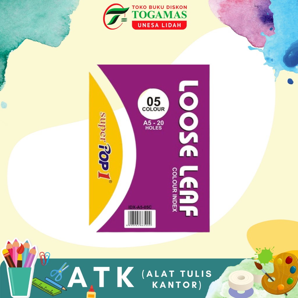 

PEMBATAS LOOSE LEAF COLOUR A5 20 HOLES 05 SHEETS IDX-A5-05C SUPER POP 1 / READY STOCK