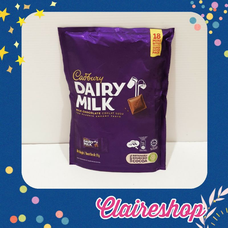 Cadbury Dairy milk isi 18 (kemasan baru)