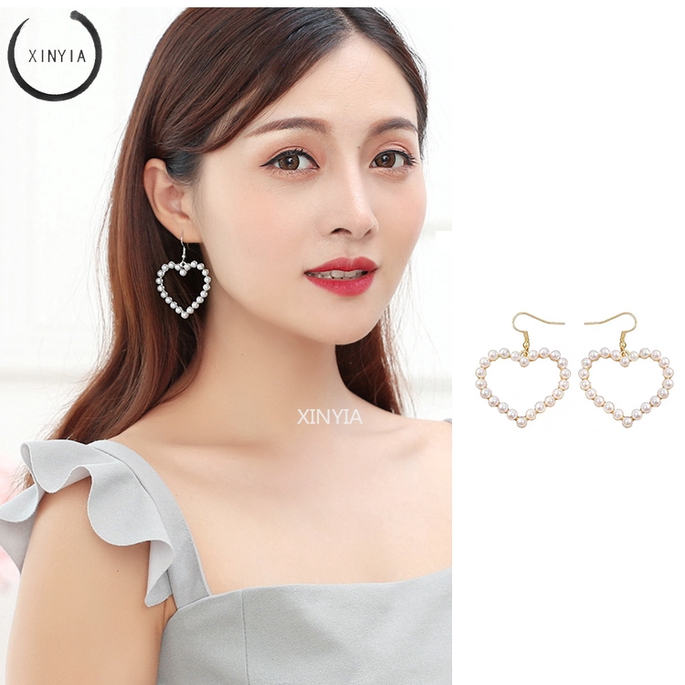 [Bayar Di Tempat]Anting Plug Versi Korea Dari Klip Telinga Cinta Mutiara Berongga