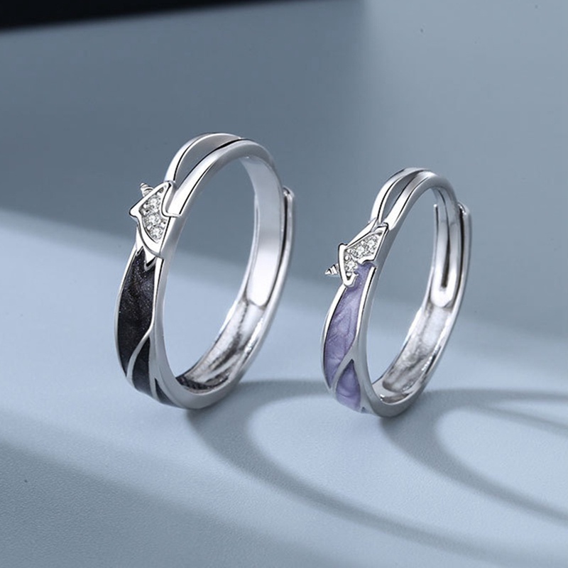 Fancyqube Sepasang Cincin S925 Silver Dapat Disesuaikan Desain Unicorn Untuk Pria Dan Wanita