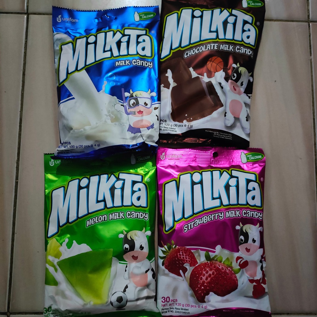 Jual Milkita Milk Candy Original/Chocolate/Strawberry/Melon 120gr ...