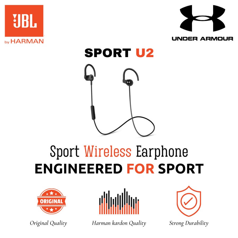 Headset Handsfree Bluetooth UnderArmour Sport U2 Wireless Earphone