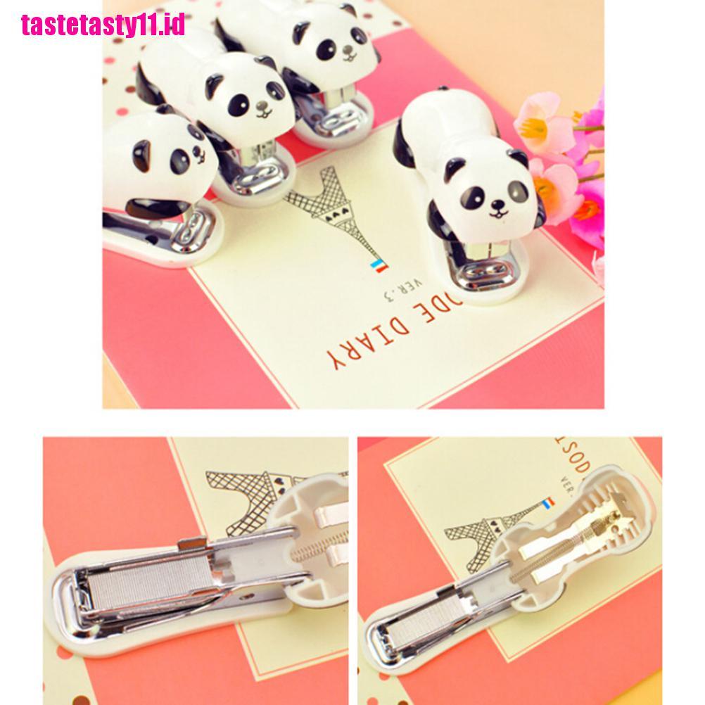 Set Stapler Mini Bentuk Panda Lucu Untuk Sekolah / Kantor