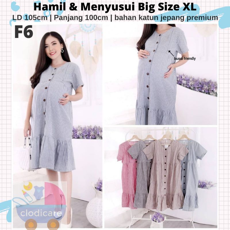 CM Dress Rok Hamil Menyusui Bigsize Jumbo Katun Jepang XL LD 105 F5