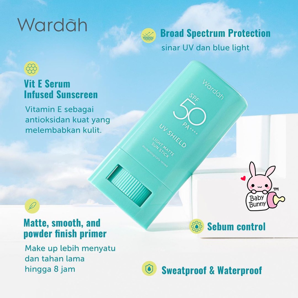 ❤ BELIA ❤ WARDAH UV Shield Aqua Fresh Essence | Active Protection Serum | SPF 50 PA++++ Sunscreen Sun Screen | Baby Bunny