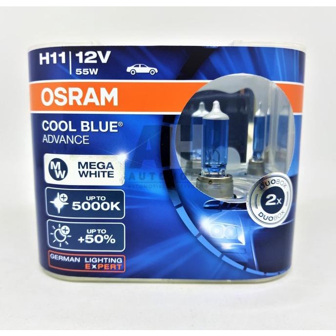 Osram H11 Cool Blue Advance (Cba) 55W Lampu Halogen Mobil Putih Terbaru