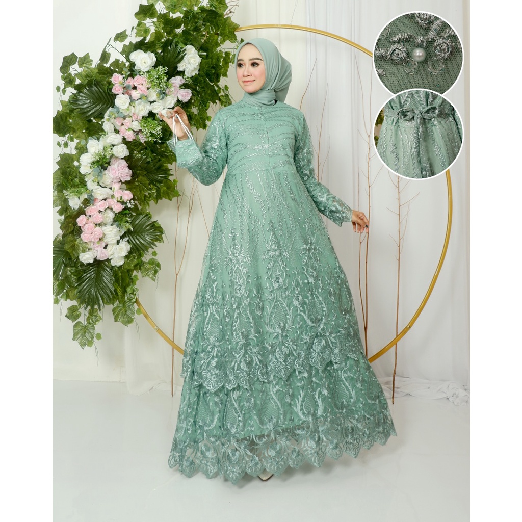 Gamis tingkat busui friendly | Gamis pesta | Gamis maxi Dress brukat jumbo SIZE M L XL XXL